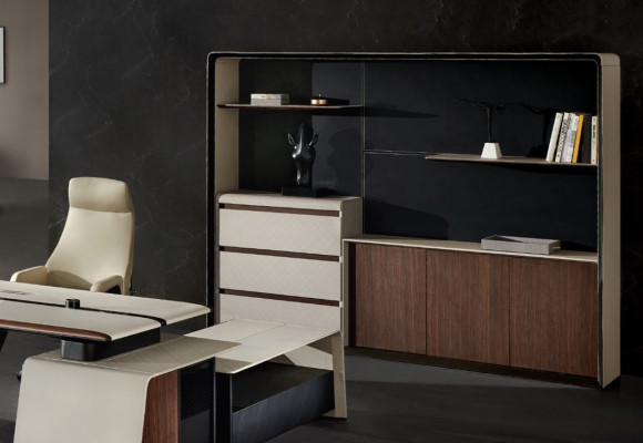 Design Office Desk Table Armchair Furnishings Corner Table with Chair 2pcs.