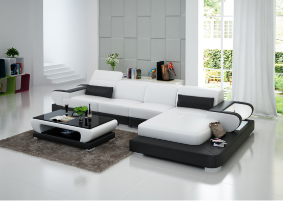 Elegance New L-shaped designer leather sofa for stylish living spaces
