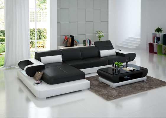 Elegance New L-shaped designer leather sofa for stylish living spaces