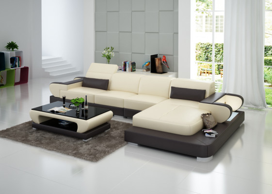 Elegance New L-shaped designer leather sofa for stylish living spaces
