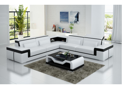 Leather sofa with USB,Living landscape Corner sofa Eck Suite Design Modern Sofa G8020B