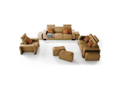 Sofa set Couch USB Sofa Leather Suite Seat Living landscape 3+2+1 Seater new