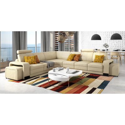 Corner sofa + USB,Upholstery Sofa Living landscape Seat Corner Suite Leather Textile FrancoC