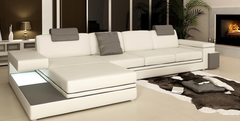 Design Leather Sofa Sofa with USB,Upholstery Living landscape Eck Suite Corner Tachau