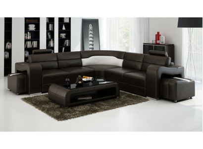 Leather sofa with USB,Living landscape Corner sofa Eck Suite Design Modern Sofa F3008B