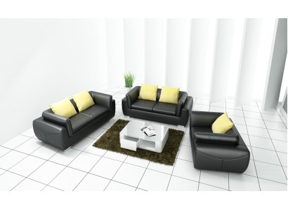 Leather sofa with USB Living landscape 3+2+1 Seater Suite Design Modern Sofa Couch