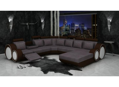 Textile Sofa with USB XXL Living landscape Fabric Couch Big Upholstery Sofa U-shape new