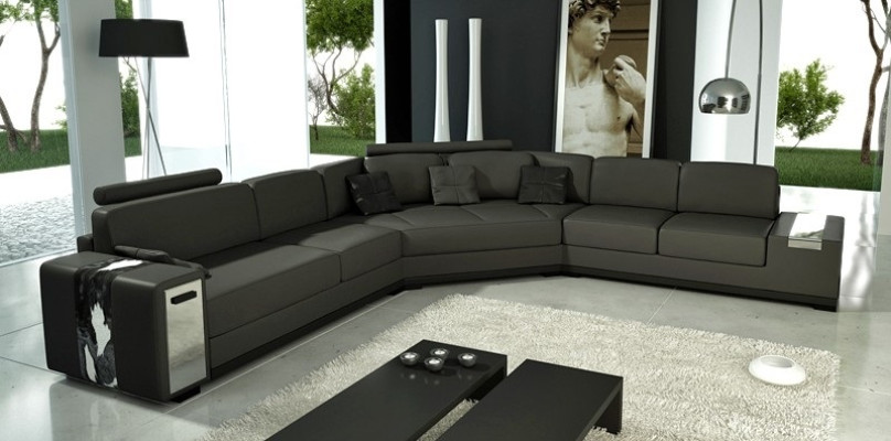 Living landscape Round Corner sofa Leather Round Couch Suite Sofa Couch Corner + USB