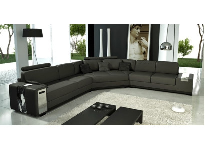 Living landscape Round Corner sofa Leather Round Couch Suite Sofa Couch Corner + USB