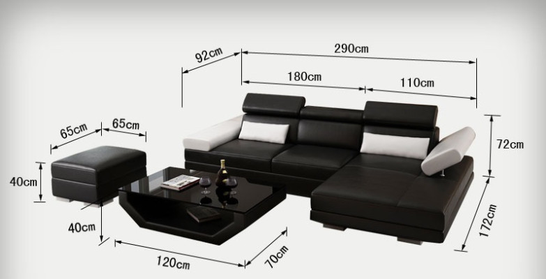 Leather sofa L-shape + USB Living landscape Corner sofa Suite Design Modern Sofa K5009D