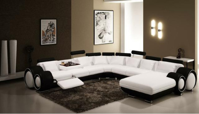 Leather Sofa with USB Couch XXL Living landscape Leather couch Big Sofas Corner sofa