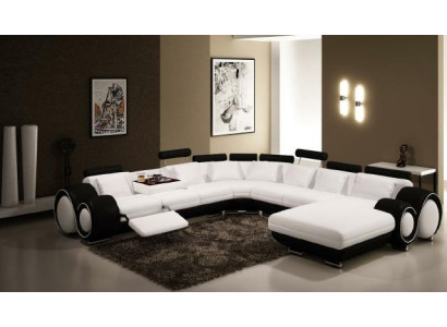 Leather Sofa with USB Couch XXL Living landscape Leather couch Big Sofas Corner sofa