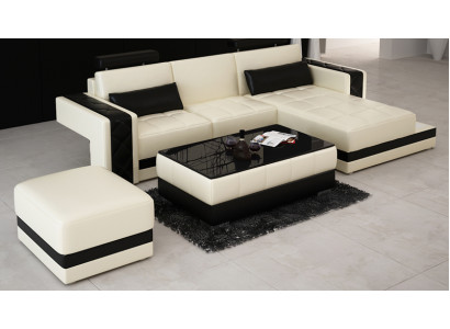 Leather sofa with USB Living landscape Corner sofa Corner Suite Design Modern Sofa L6010D