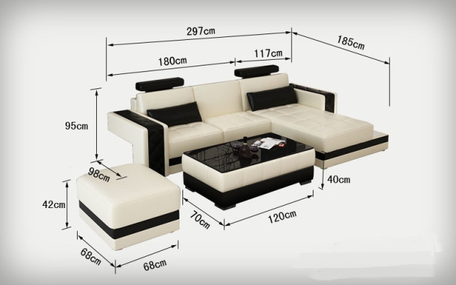 Leather sofa with USB Living landscape Corner sofa Corner Suite Design Modern Sofa L6010D