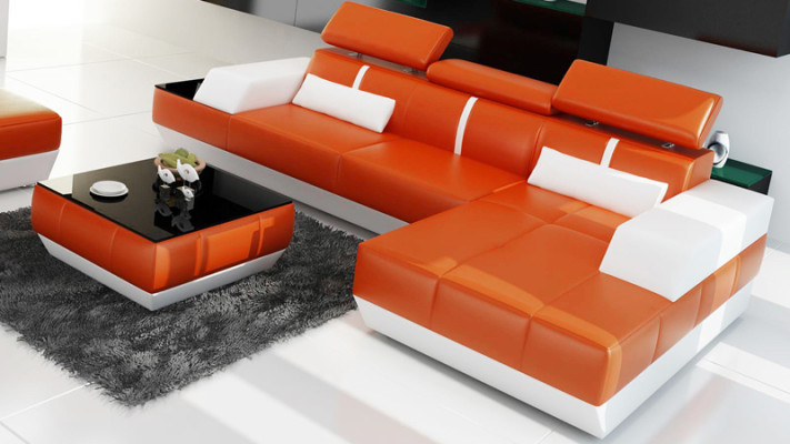 Leather sofa Sofa with USB,Living landscape Corner sofa Suite Design Modern Sofa K5015C