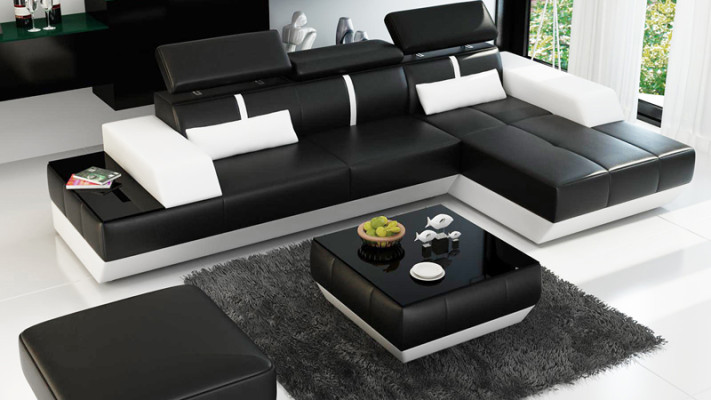Leather sofa Sofa with USB,Living landscape Corner sofa Suite Design Modern Sofa K5015C