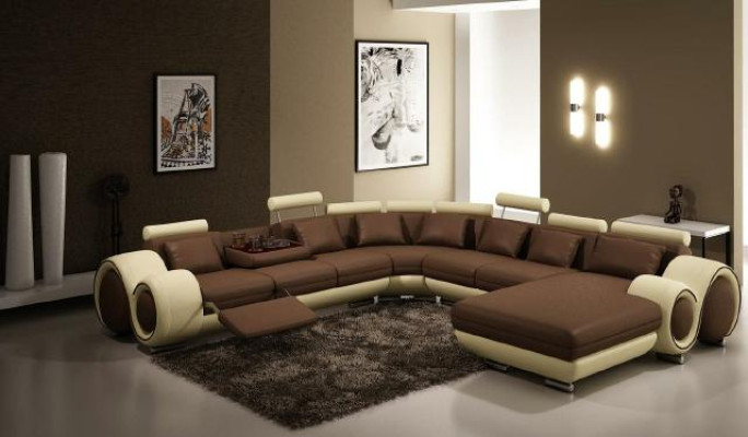 Leather Sofa with USB Couch XXL Living landscape Leather couch Big Sofas Corner sofa
