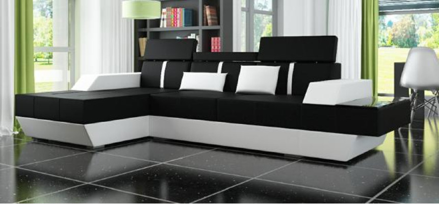 Leather sofa with USB Sofa Corner sofa Corner sofa Leather couch Upholstery Corner made to measure