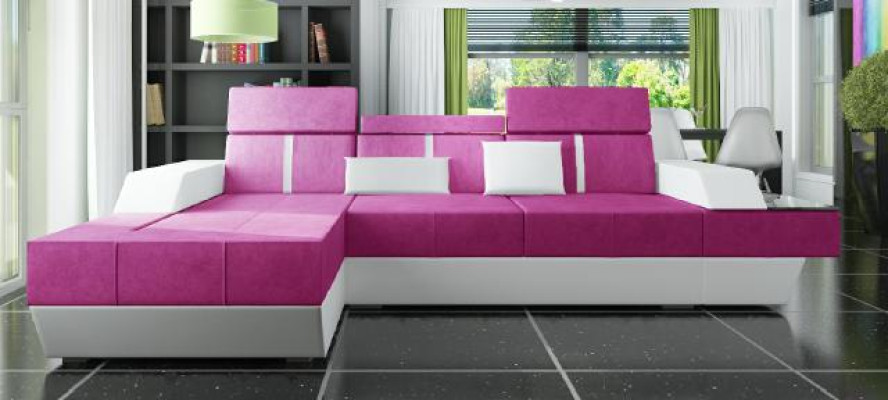 Fabric sofa Corner sofa Textile sofa Sofa + USB Textile Fabric Living landscape Upholstery new