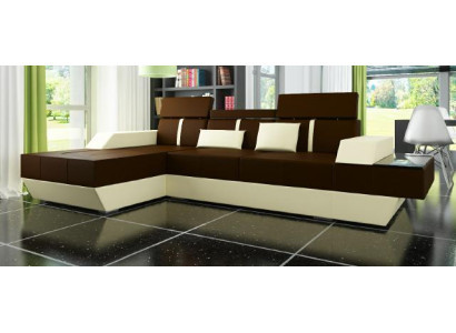 Leather sofa Living landscape Couch Sofa Corner sofa with USB, Leather couch Upholstery Corner