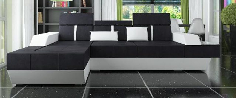 Fabric sofa Corner sofa Textile sofa Sofa + USB Living landscape Upholstery made to measure