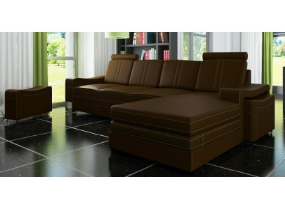 LEATHER SOFA Living landscape Corner sofa new Suite SOFA XXL LEATHER COUCH with USB FRANCO