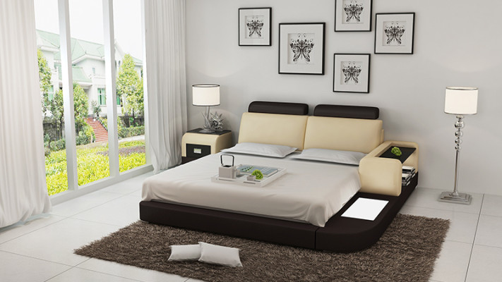 Bed with USB Upholstered bed Luxury bed Double bed Marriage bed Beds 140/160/180 cm