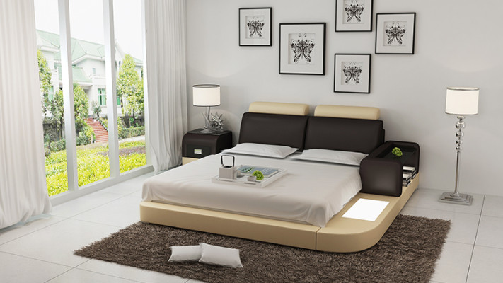 Bed with USB Upholstered bed Luxury bed Double bed Marriage bed Beds 140/160/180 cm