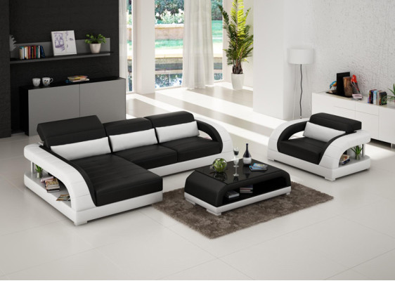 Leather sofa Couch Living landscape Corner sofa Armchair Set Suite Design Sofa