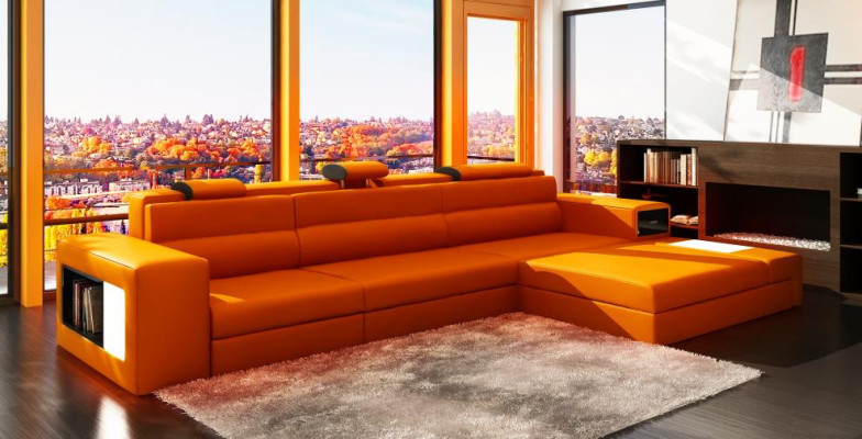 Designer sofa sofa couch upholstery corner sofa suite living landscape leather sofa Haid -G