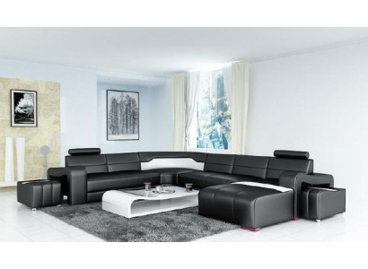 Living landscape Couch Upholstery Corner Suite Designer Leather Sofa Big Sofa USB new