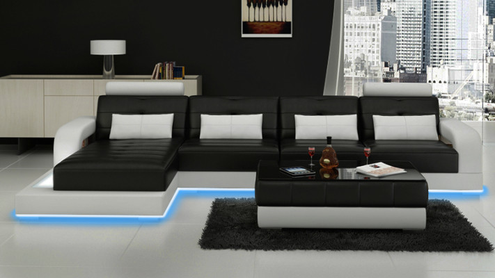 LEATHER SOFA SOFA Corner sofa Corner sofa Sofa set DESIGNER COUCH Living landscape Sofas