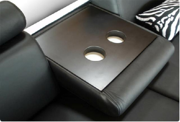 LEATHER SOFA DESIGNER LEATHER COUCH Corner sofa Suite SOFA Living landscape new Black