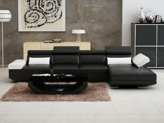 Living landscape Upholstery Corner Corner Sofa Couch Suite Landscape Leather - AlfredC