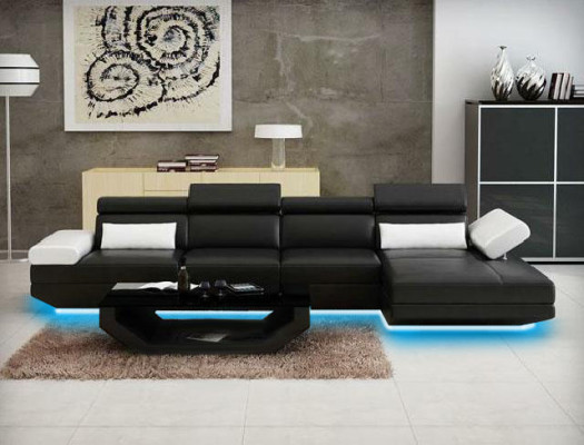 Living landscape Upholstery Corner Corner Sofa Couch Suite Landscape Leather - AlfredC