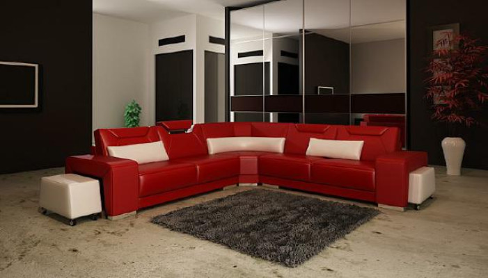 Living landscape Upholstery Corner Corner Sofa Couch Suite Landscape Leather Seat PH739