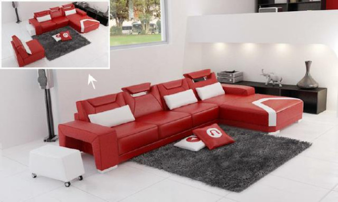 Living landscape Upholstery Corner Corner Sofa Couch Suite Landscape Leather PH739B new