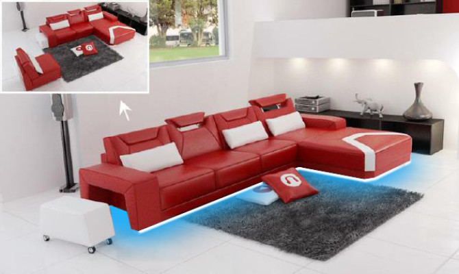 Living landscape Upholstery Corner Corner Sofa Couch Suite Landscape Leather PH739B new
