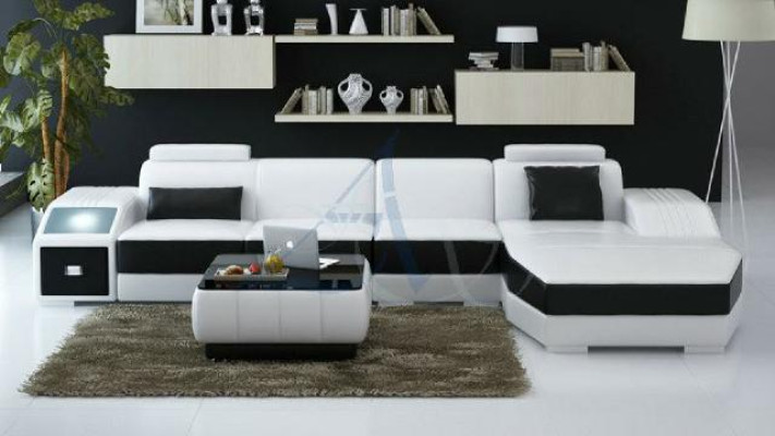 Living landscape Upholstery Corner Corner Sofa Couch Suite Landscape Leather new / 2724B