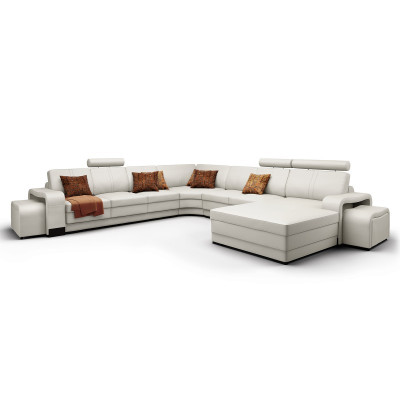 Leather sofa Couch Living landscape Corner sofa Corner Suite Design Modern Sofa
