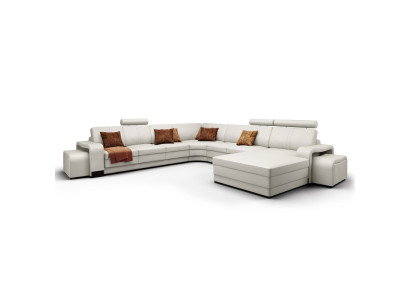 Leather sofa Couch Living landscape Corner sofa Corner Suite Design Modern Sofa