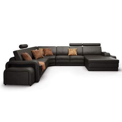 Leather sofa Couch Living landscape Corner sofa Corner Suite Design Modern Sofa