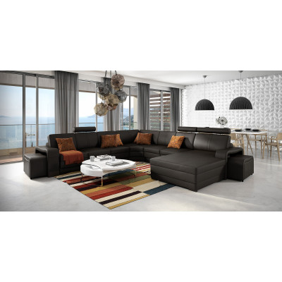 Leather sofa Couch Living landscape Corner sofa Corner Suite Design Modern Sofa