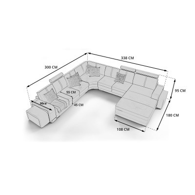 Leather sofa Couch Living landscape Corner sofa Corner Suite Design Modern Sofa