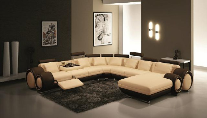 Leather Sofa with USB Couch XXL Living landscape Leather couch Big Sofa Corner sofa