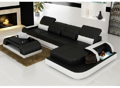 Living landscape Corner sofa Sofa Couch Corner sofa Upholstery Corner Suite Leather Couches