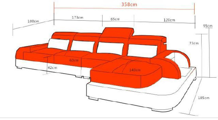 Living landscape Corner sofa Sofa Couch Corner sofa Upholstery Corner Suite Leather Couches