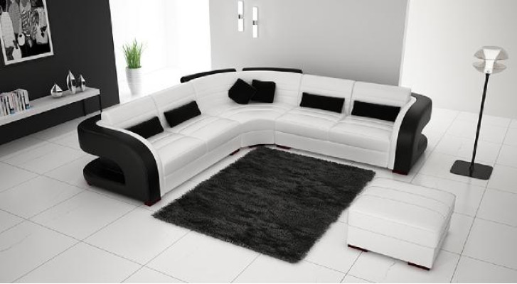 LEATHER SOFA Design Living landscape COUCH Suite UPHOLSTERED CORNER Corner sofa SOFA Bergamo