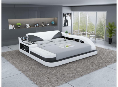 Multifunction s Bed Luxury Design Leather Beds Double Storage Shelf 180x200