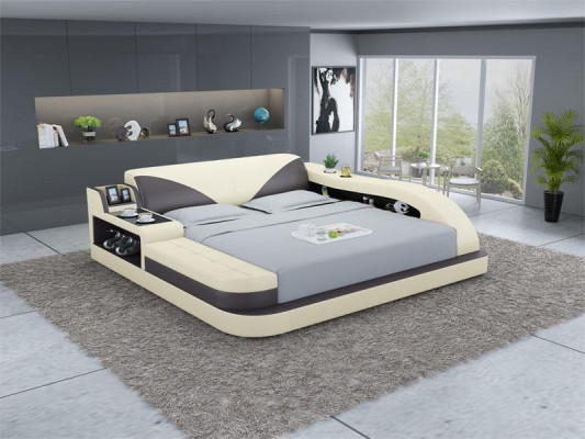Multifunction s Bed Luxury Design Leather Beds Double Storage Shelf 180x200